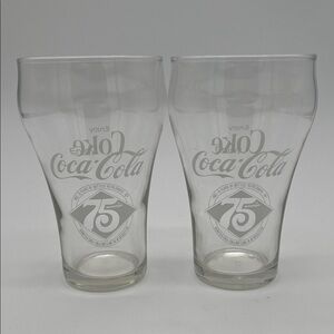 Coca-Cola 75th Anniversary Collectible Memorabilia Glasses (Set of 2)